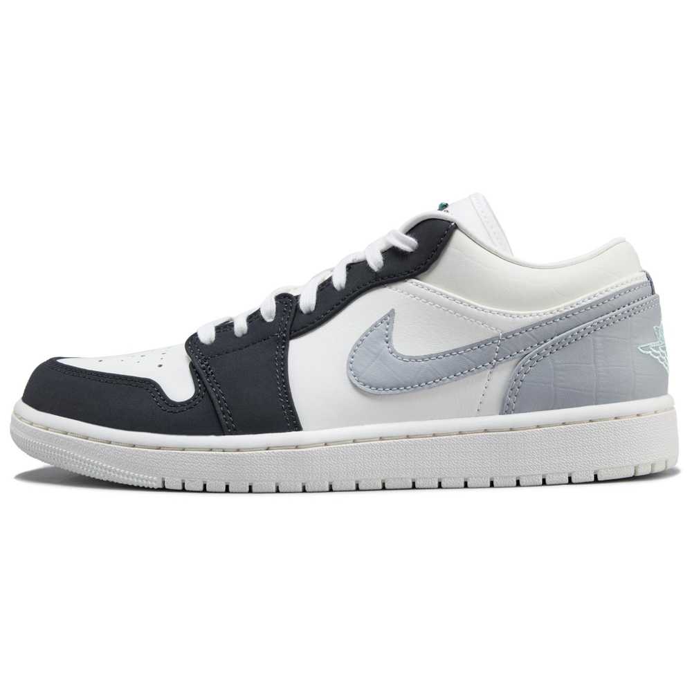 Jordan Air Jordan 1 Cushioning Low top Vintage Basketball Shoes Men's White Gray Black