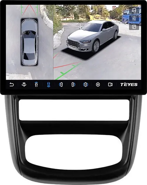 Магнитола для Renault Duster 1 2010-2015 - Teyes CC3-2K-360 монитор 13" 2K QLED на Android 10, Быстрая, CarPlay, 4G SIM-слот, 4 камеры в комплекте