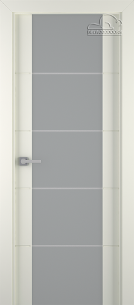 Дверь Arvika 202 / Цвет Эмаль жемчуг / Мателюкс белый кристалайз / Двери Belwooddoors Дверь Arvika 202 / Цвет Эмаль жемчуг / Мателюкс белый кристалайз / Двери Belwooddoors