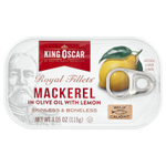 King Oscar, Royal Fillets, скумбрия в оливковом масле с лимоном, 115 г (4,05 унции)