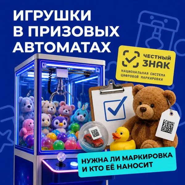 Игрушки в призовых автоматах: нужна ли маркировка и кто её наносит Игрушки в призовых автоматах: нужна ли маркировка и кто её наносит