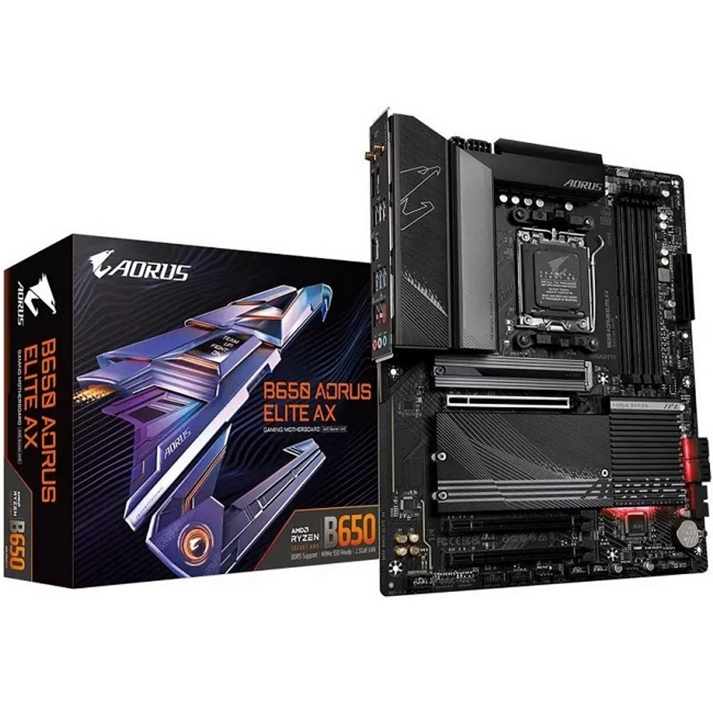Материнская плата GIGABYTE B650 AORUS ELITE AX V2 (AM5/AMD B650/4xDDR5/3xPCI-Ex16/3xM.2/SB7.1/Wi-Fi/BT/GLAN/DP/HDMI/ATX)