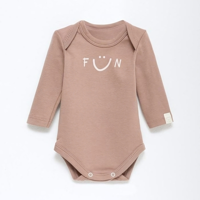 Боди с дл. рукавом "Fun" р.68-74 см, бежевый 9539126 (Крошка Я)