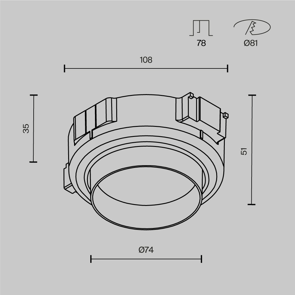 Встраиваемый светильник Technical DL144-GX53-W