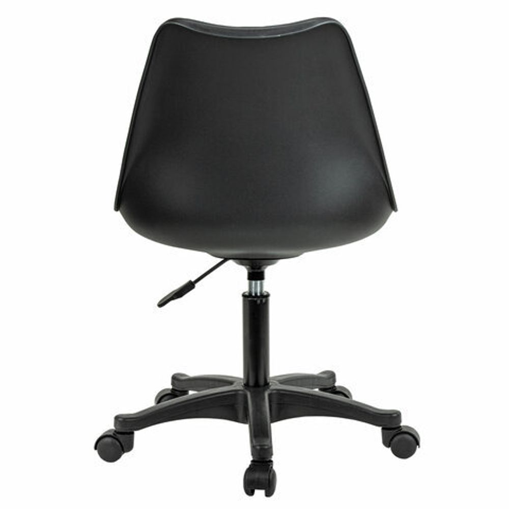 Кресло стул BRABIX "Eames MG-310 PL", пластик черный, экокожа черная, 532927