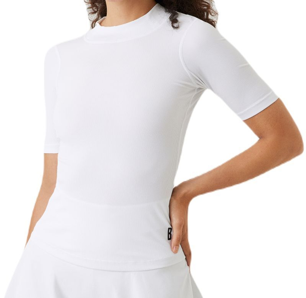 Женская теннисная футболка Björn Borg Ace Rib T-Shirt - brilliant white