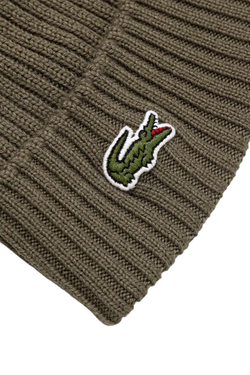 Зимняя шапка Lacoste Unisex Ribbed Wool — khaki green