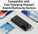 Внешний аккумулятор повербанк чёрный Power Bank 10000mAh 15W BASEUS PPBD10