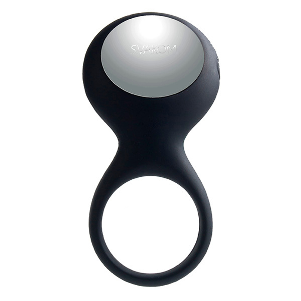 Чёрное эрекционное виброкольцо Svakom Tyler Vibrating Cock Ring with Textured Head Sring-01-BLK
