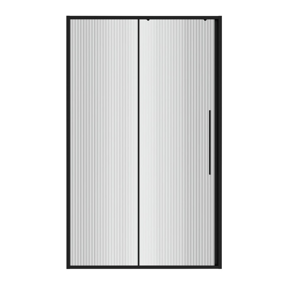 Дверь в нишу Niagara Nova NG-84-L11FHB (110х195) раздвижная(левая),черный матовый,стекло рифленое,1 место