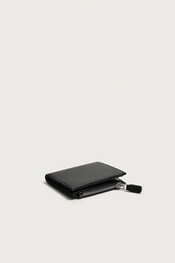 ZARA ОДНОТОННЫЙ КОШЕЛЕК С ОТДЕЛЕНИЕМ ДЛЯ МОНЕТ, ЧЕРНЫЙ