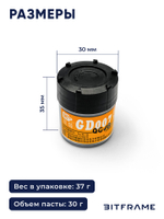 Термопаста GD007-CN30 для процессора ноутбука, компьютера, видеокарт, теплопроводящая паста 6,8 Вт/м К
