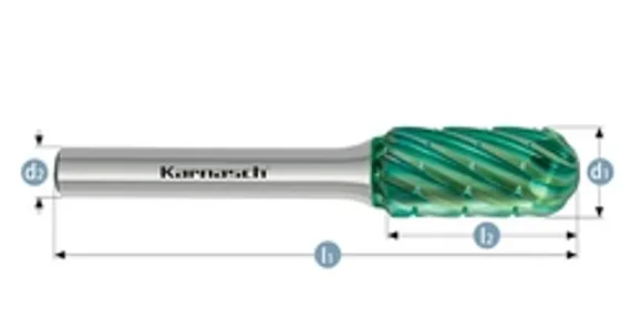 Борфреза твердосплавная Karnasch форма G, 12DINх25х6х70 мм, насечка HP-3 PRO, без покрытия, арт. 11.4096-040