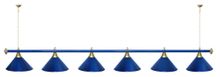 Лампа STARTBILLIARDS 6 пл. (плафоны антик медь,штанга зеленая,фурнитура золото)