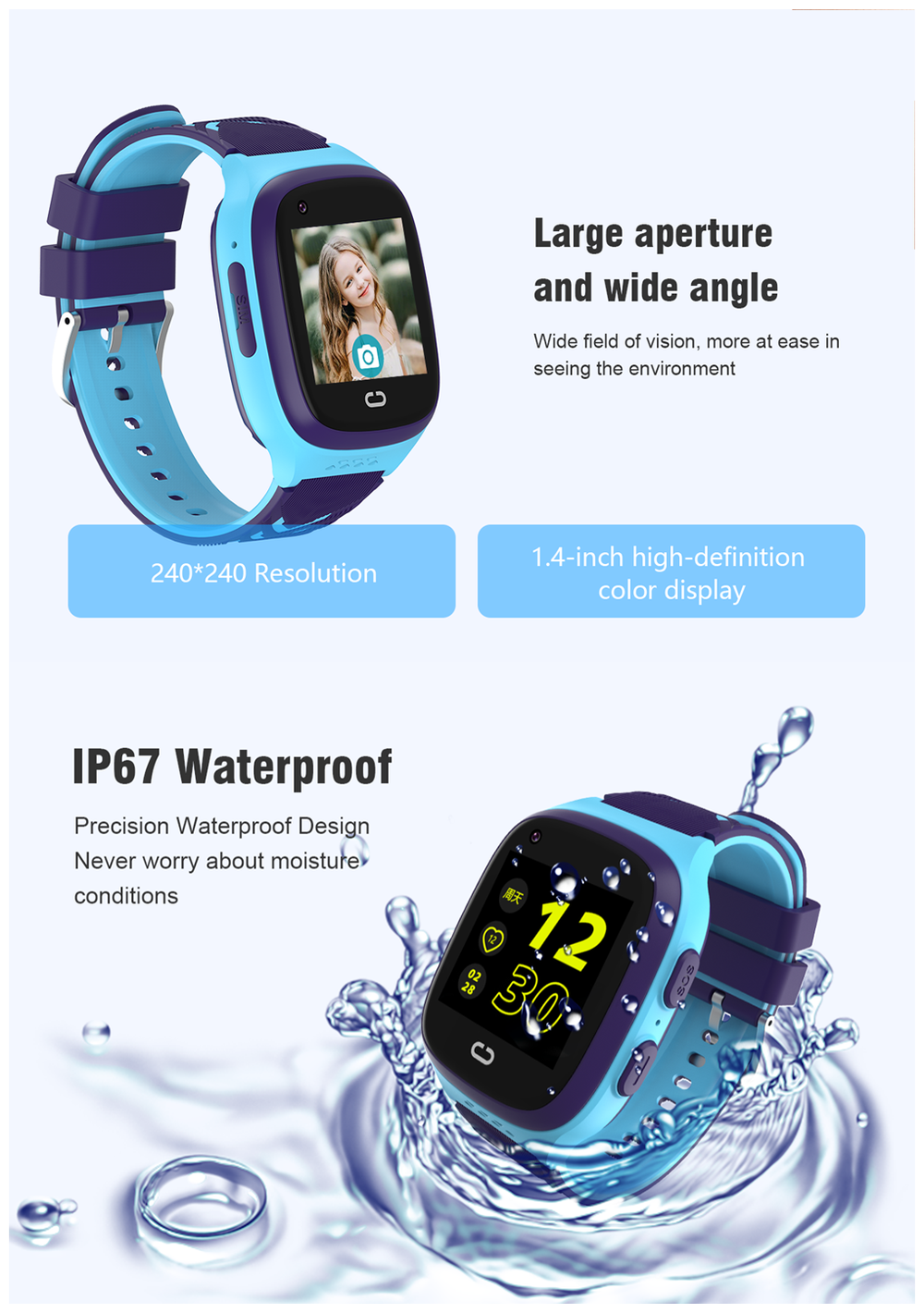 Детские умные смарт-часы Smart Baby Watch LT31 4G с поддержкой Wi-Fi и GPS, HD камера, SIM card(Фиолетово/Розовый)