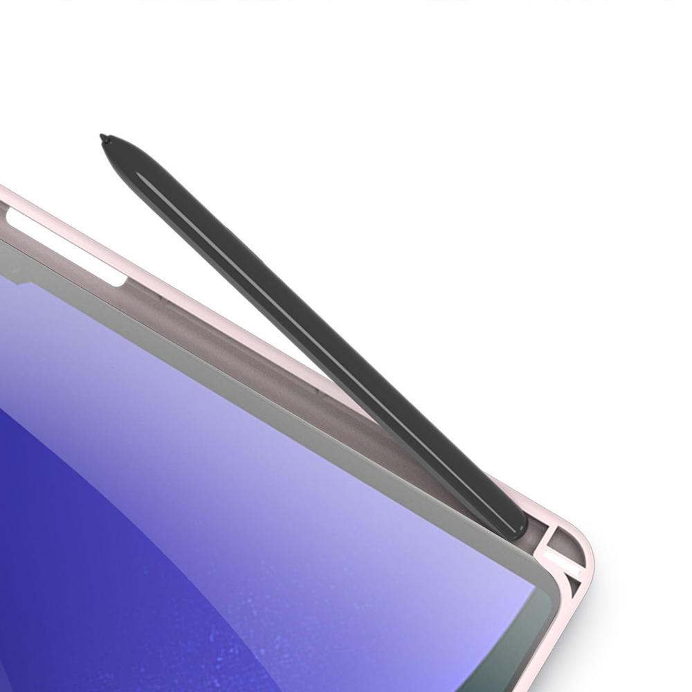 Чехол книжка розового цвета от Dux Ducis для Samsung Tab S10 Plus, S9 Plus и S9 FE Plus, серия Toby Series Case, с функцией пробуждения и сна