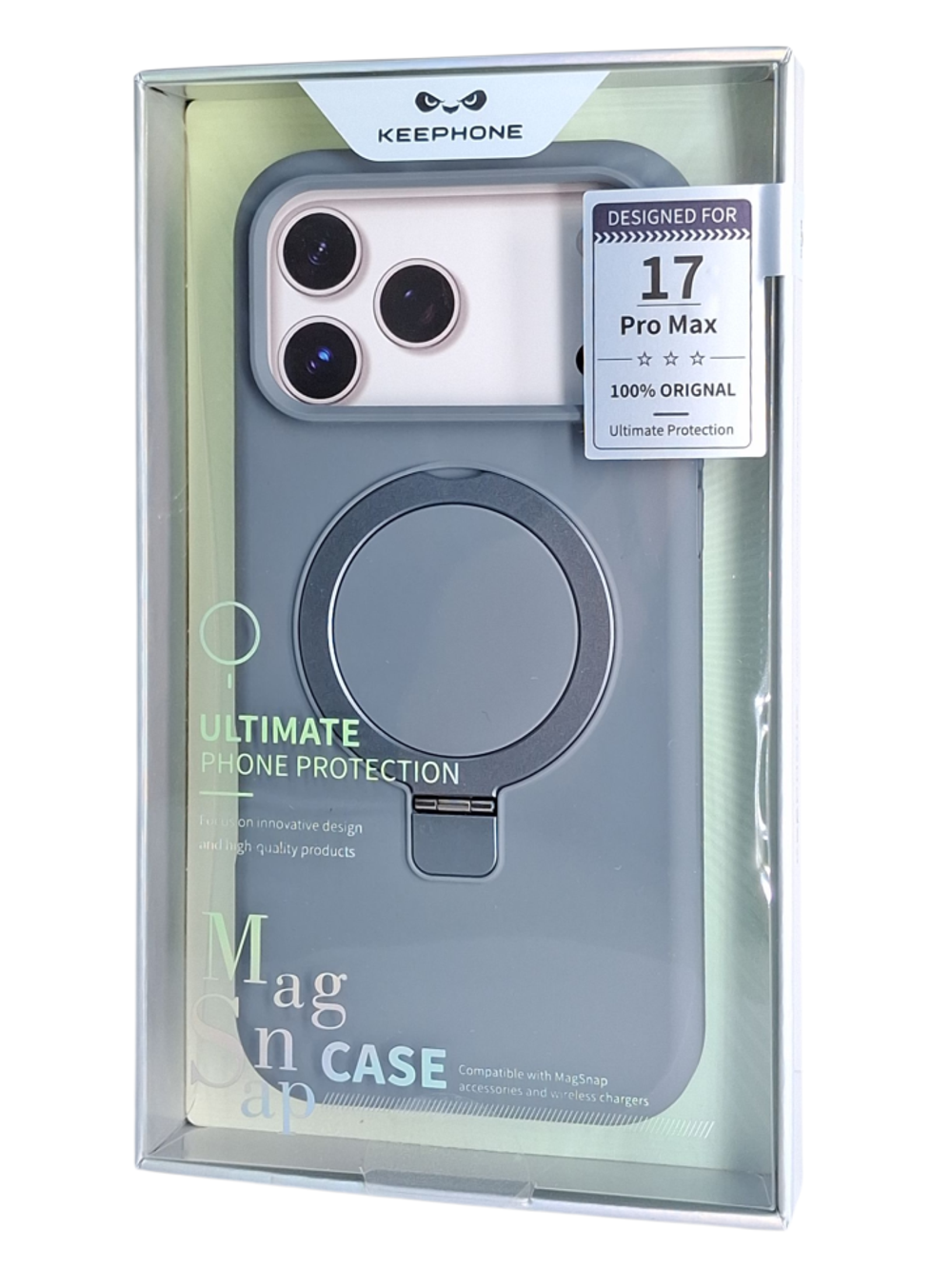 Накладка для i-Phone 17 Pro Max Keephone Magi Pro MagSnap серый