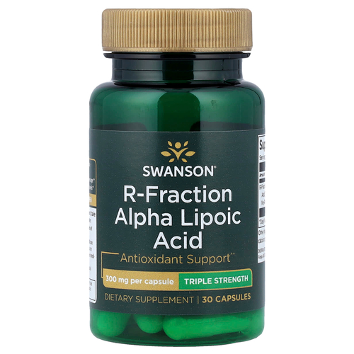 Swanson Vitamins, R-Frction, альфа-липоевая кислота, тройная сила, 300 мг, 30 капсул