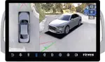 Магнитола для Hyundai Verna 2006-2010 (рамка серебро) - Teyes CC3-2K-360 монитор 13" 2K QLED на Android 10, Быстрая, CarPlay, 4G SIM-слот, 4 камеры в комплекте
