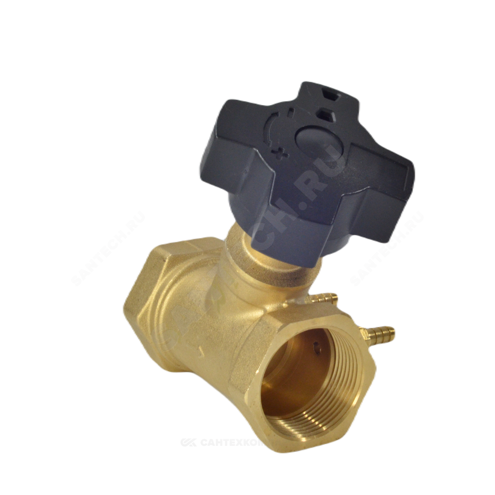 Клапан балансировочный ручной латунь MNT-R Ду 32 Rp1 1/4" Ру16 Тмакс=120 оС ВР Kvs=9.51м3/ч с измерительными ниппелями Ридан 003Z2334R