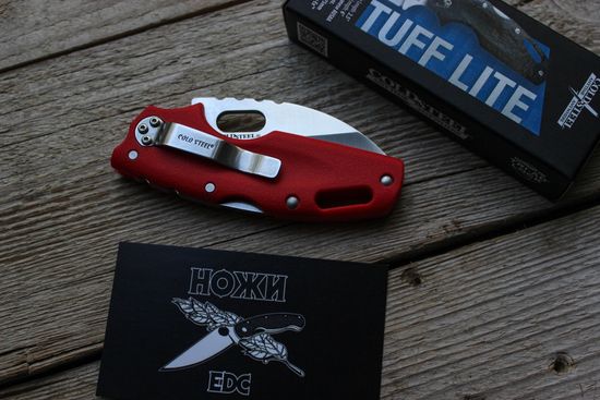 Складной нож Cold Steel 20LTR Tuff Lite Plain Edge Red c клинком из стали AUS-8A, рукоять Grivory (Griv-Ex)