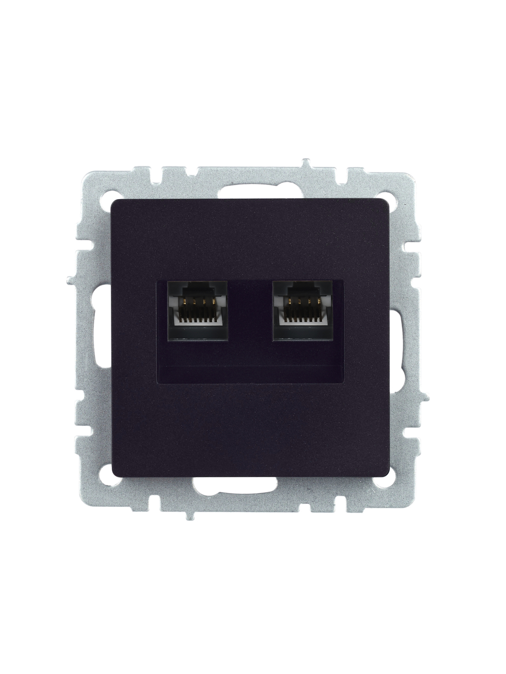 BRITE Розетка двойная RJ11+RJ45 кат.5E РК/Т12-БрЧ черный IEK