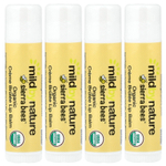 Mild By Nature, Sierra Bees™, органические бальзамы для губ, крем-брюле, 4 шт. по 4,25 г (0,15 унции)
