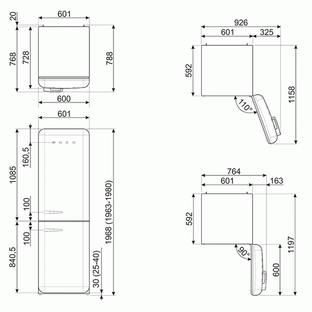 Холодильник Smeg FAB32LBL5
