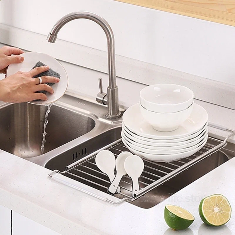 Сливная полка из нержавеющей стали 41-60см