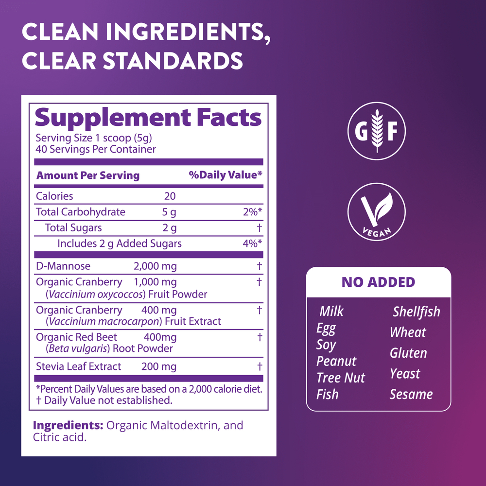 MRM Nutrition, D-Mannose + Cranberry, Cranberry, 7.05 oz (200 g)