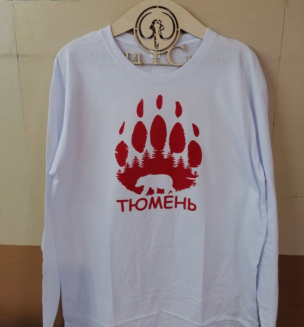 Футболка "Лапа" с длинным рукавом х/б в асс-те
