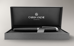 Шариковая ручка Carandache Leman Black lacquered matte SP латунь лак посеребрение с родиевым напылением (4789.496)