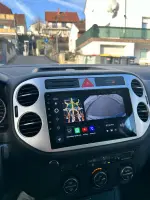 Магнитола для Volkswagen Tiguan 1 2007-2011, Golf Plus (аварийка треугольная, рамка серебро) - Teyes CC3 Android 10, Быстрая, CarPlay, SIM-слот