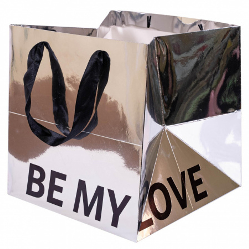 Пакет для цветов металлик BE MY LOVE 28*28*28