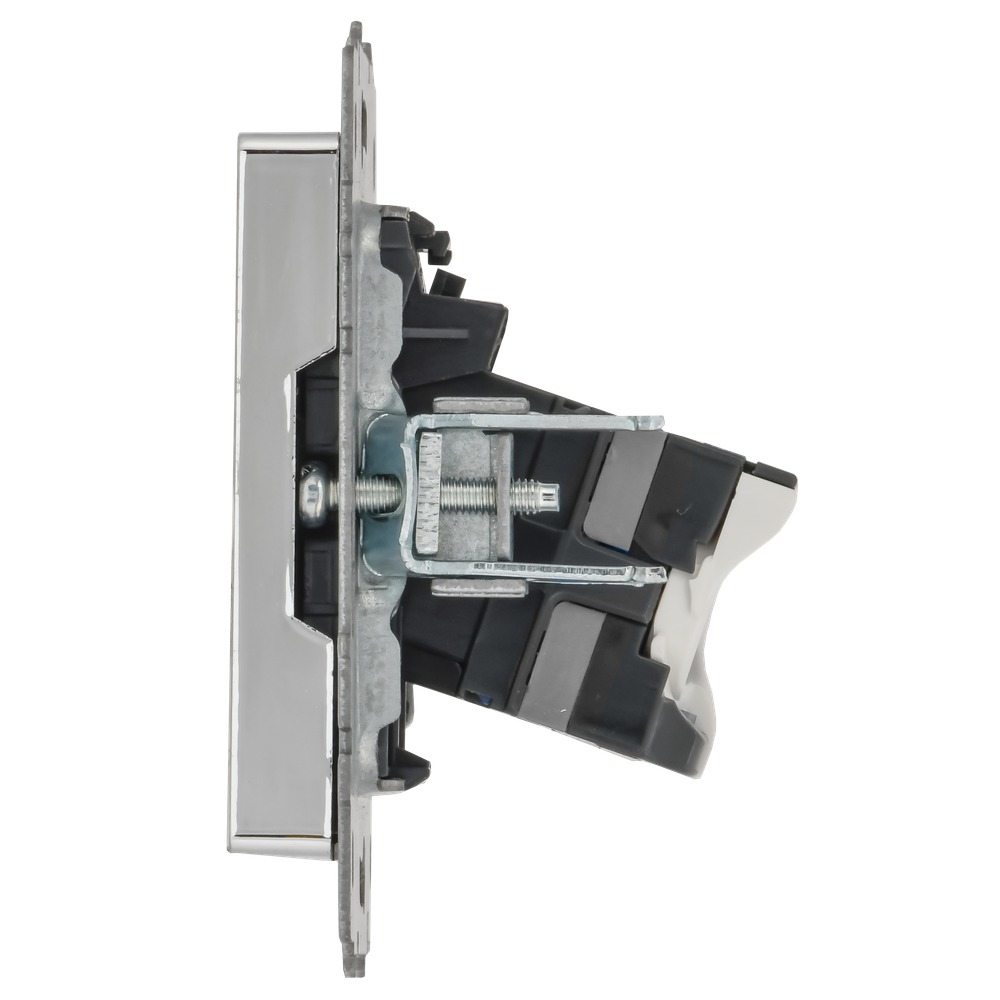 BRITE Розетка компьютерная RJ45 кат.5E РК10-БрГН металл хром/никель IEK