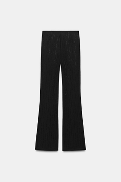 ZARA ЛЕГИНСЫ FLARE С БЛЕСТЯЩИМИ БУСИНАМИ, ЧЕРНЫЙ