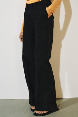 ZARA БРЮКИ ПРЯМОГО КРОЯ — ZW COLLECTION, ЧЕРНЫЙ