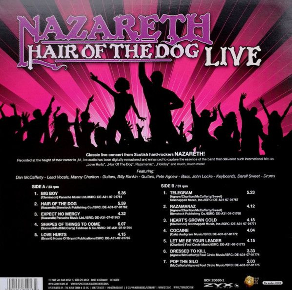 Nazareth — Hair Of The Dog Live (LP)