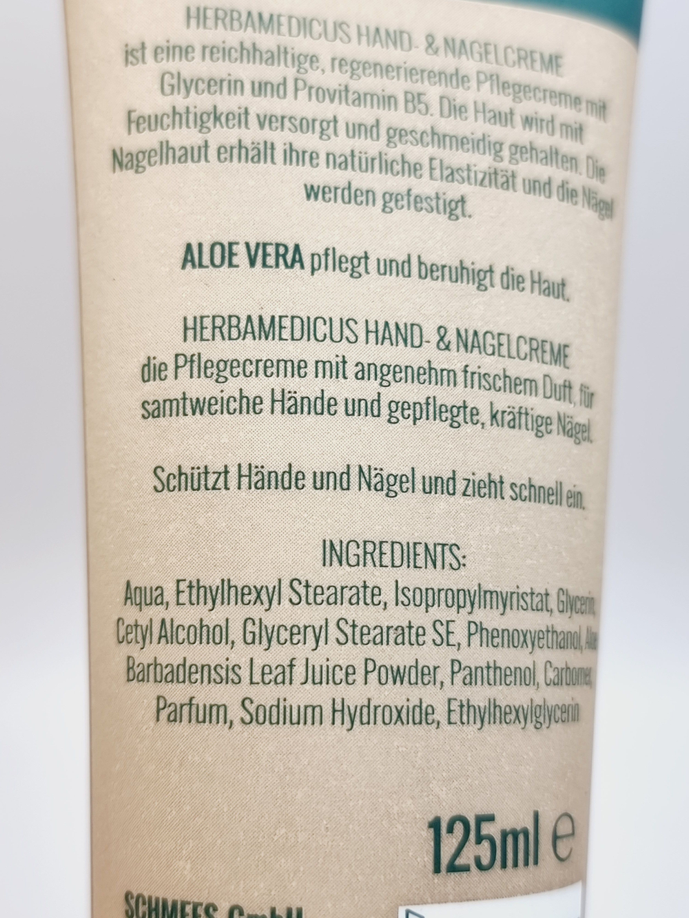 Крем для рук и ногтей Herbamedicus "HAND- & NAIL CREAM Aloe Vera" алоэ вера 125 мл (из Финляндии)