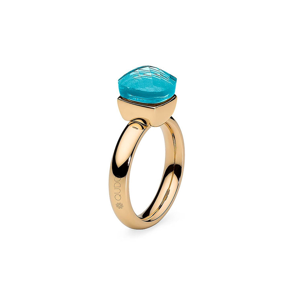 Кольцо Qudo Firenze aqua 16.5 мм 610076/16.5 BL/G размер 16,5