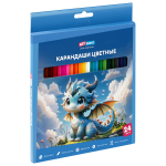Карандаши 24 цв. "Дракоша" шестигранные, заточен. (Спейс)
