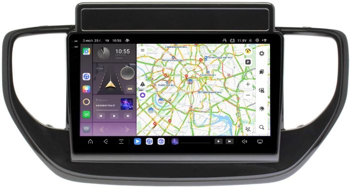 Магнитола для Hyundai Solaris 2 2020-2022 (штатная навигация) - Kuberg OL-9714 QLed+2K, Android 13, Быстрейшая, CarPlay, 4G SIM-слот