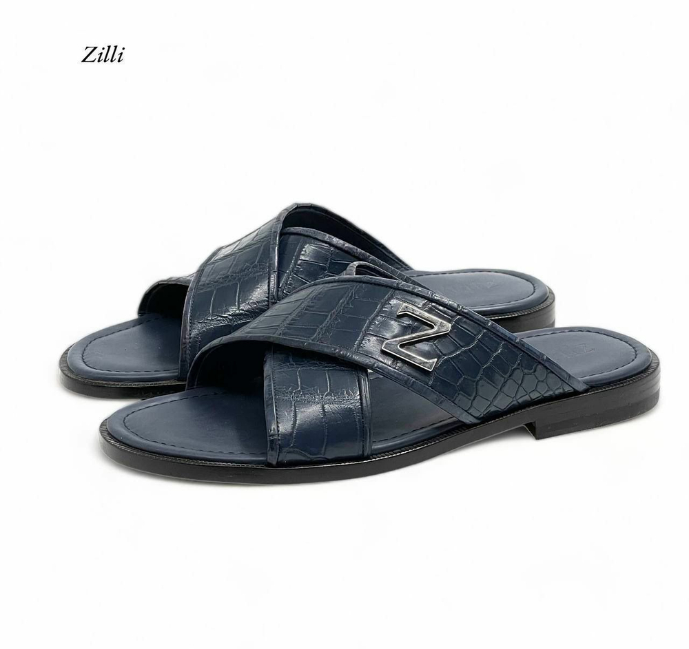 Шлепанцы Zilli из кожи крокодила