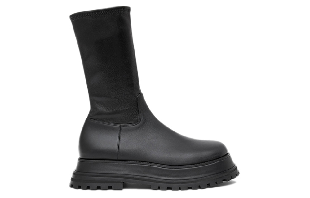 Burberry Leather Boots Black Women"s