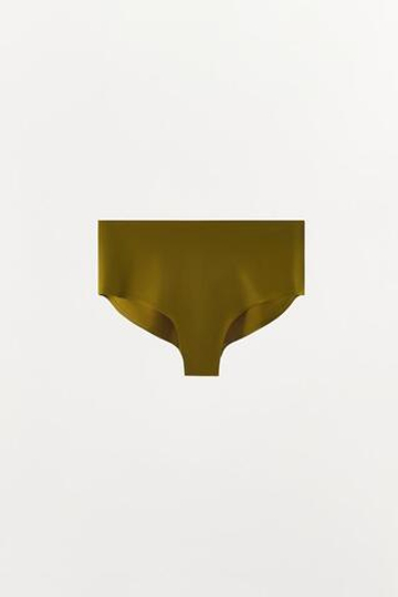 ZARA ТРУСЫ С ВЫСОКОЙ ПОСАДКОЙ ИЗ СМЕСИ ПОЛИАМИДА, ЗЕЛЕНЫЙ
