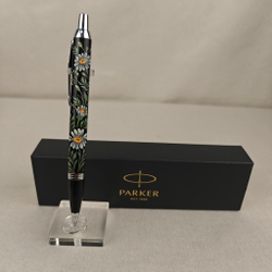 Коллекционная ручка Parker шариковая "Ромашки" с ручной росписью в коробке