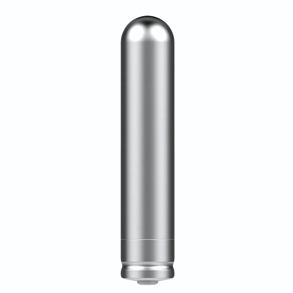 Серебристая стальная вибропуля Ferro - 7,2 см. (Цвет: серебристый)