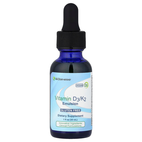 Nutra BioGenesis, эмульсия витаминов D3 и K2, 30 мл (1 жидк. унция)