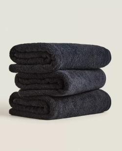 ZARA HOME ОДНОТОННОЕ ПОЛОТЕНЦЕ, ЧЕРНЫЙ