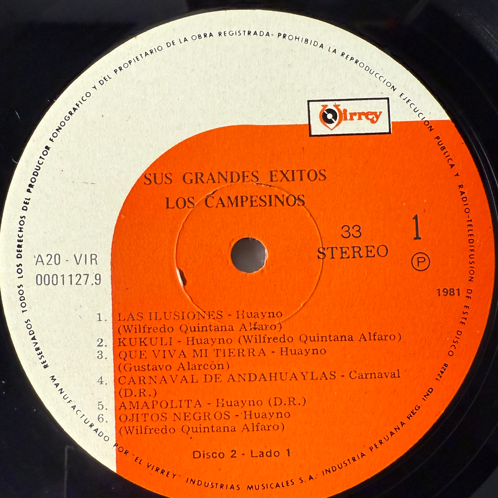 Los Campesinos ‎– Sus Grandes Éxitos 2LP (Перу 1981г.)